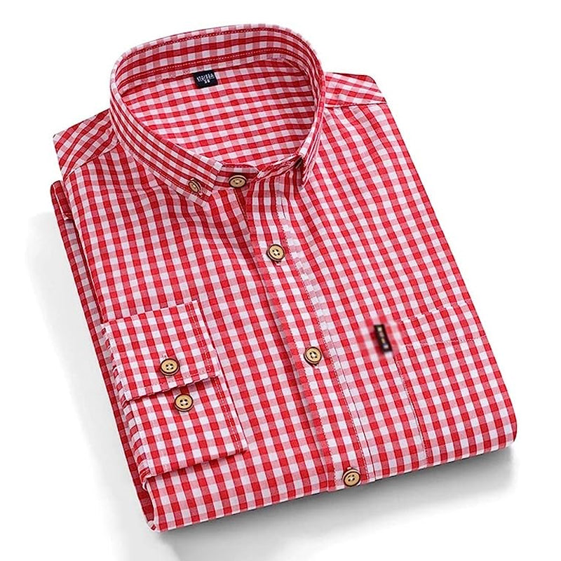 Darnandstitch® Thin Cotton Red Check Print Shirt - Frankshop.in