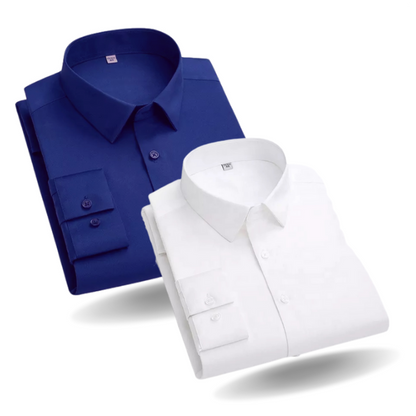 Combo of 2 Cotton Shirt for Man (Royal Blue and White) - Frankshop.in