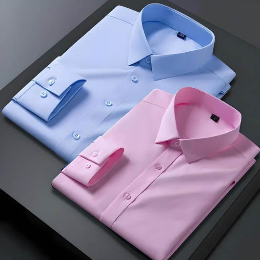 Pack of 2 Premium Cotton Shirt for Man (Sky Blue and Light Pink)