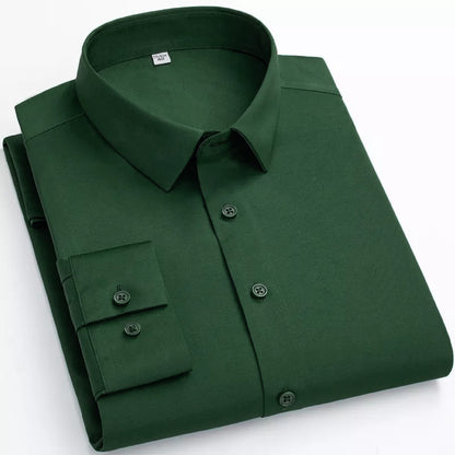 Premium Cotton Blend Solid Shirts (Bottle Green) - Frankshop.in