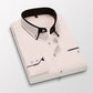 Down Collar Cotton Blend Solid Shirt For Man (Cream)