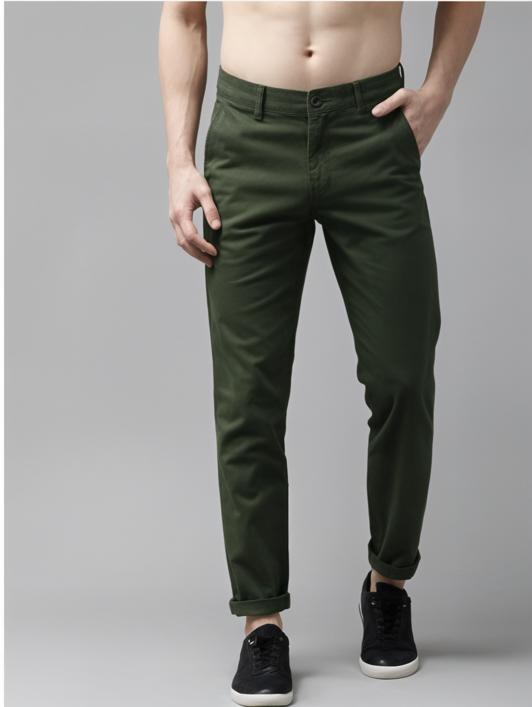 Frankshop Exclusive Casual Trouser for Men (Bottle Green) - Frankshop.in