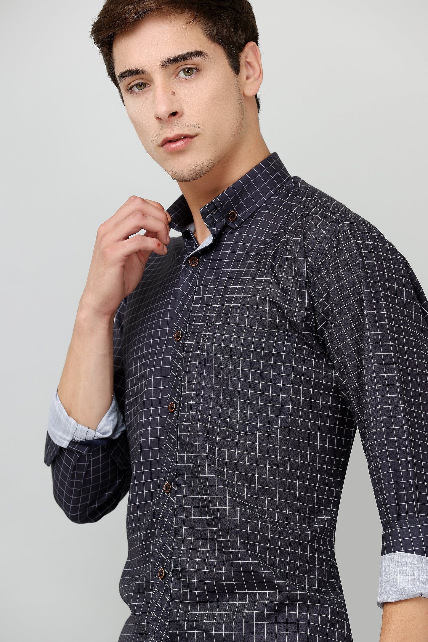 Darnandstitch® Printed Black Checkered Shirt - Frankshop.in