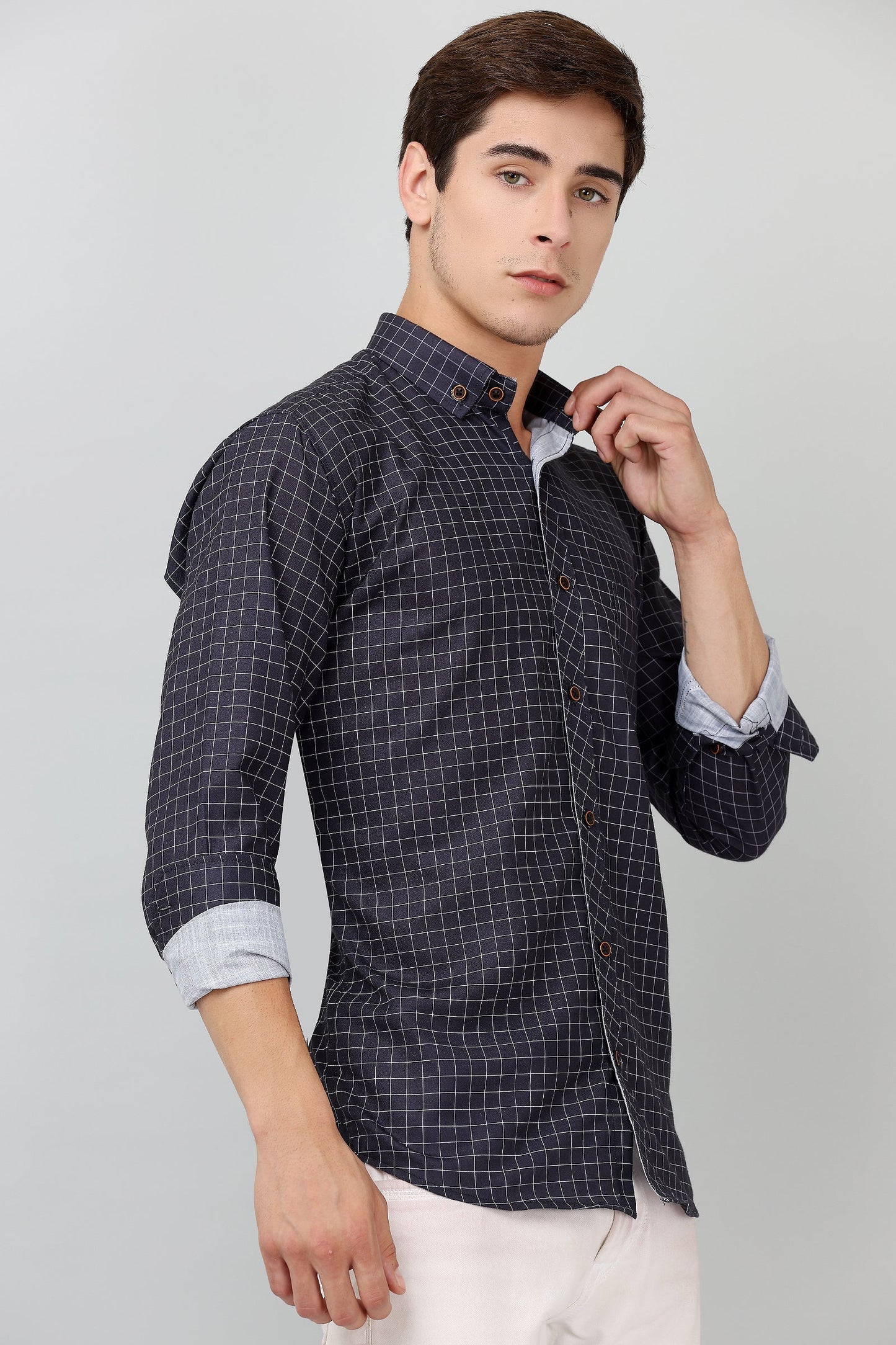 Darnandstitch® Printed Black Checkered Shirt - Frankshop.in