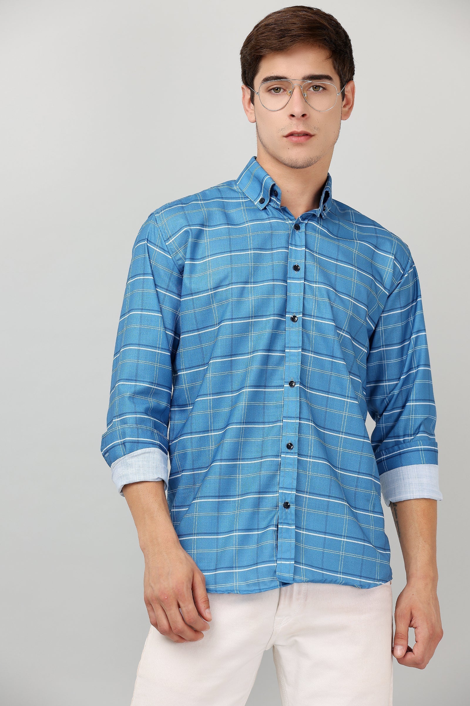 Darnandstitch High Quality Printed Checkered Shirt - Frankshop.in