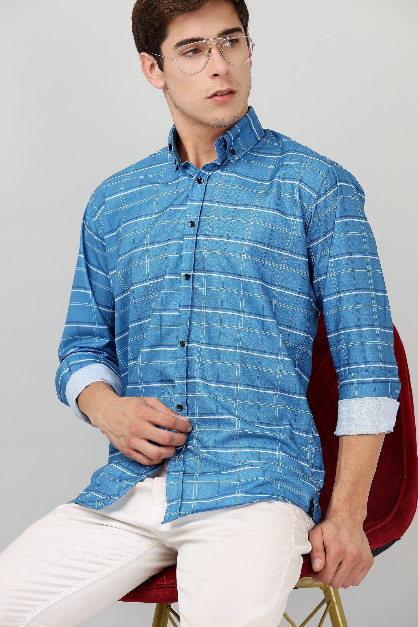 Darnandstitch High Quality Printed Checkered Shirt - Frankshop.in