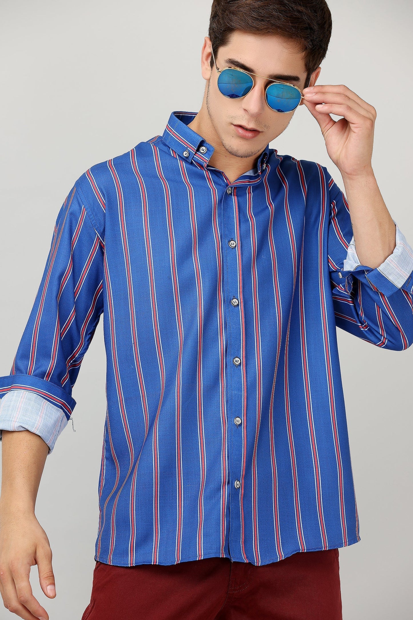 Darnandstitch Cotton Printed Striped Shirts - Frankshop.in