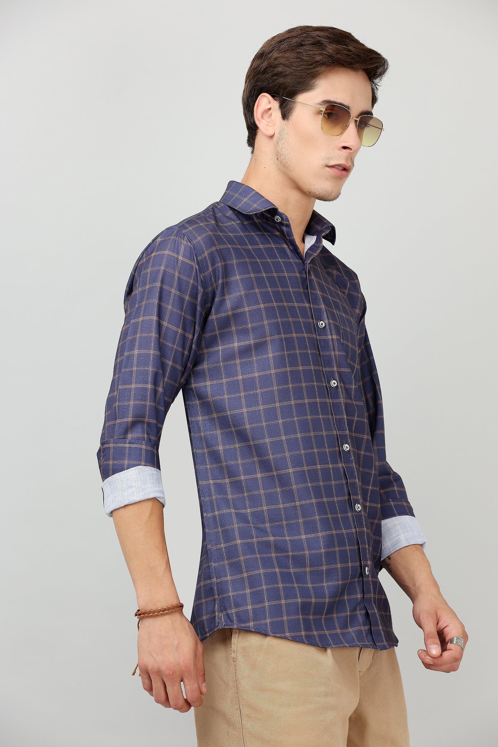 Darnandstitch Men's Dark Cotton Slim Fit Printed Shirt - Frankshop.in