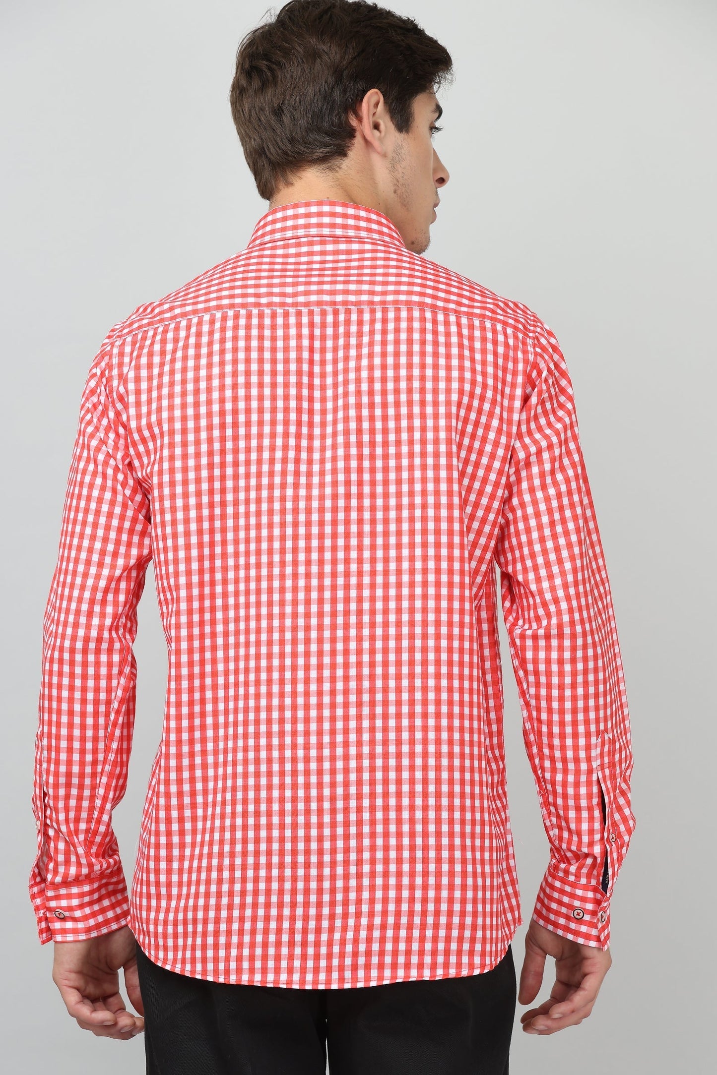 Darnandstitch® Thin Cotton Red Check Print Shirt - Frankshop.in