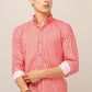 Darnandstitch® Thin Cotton Red Check Print Shirt - Frankshop.in