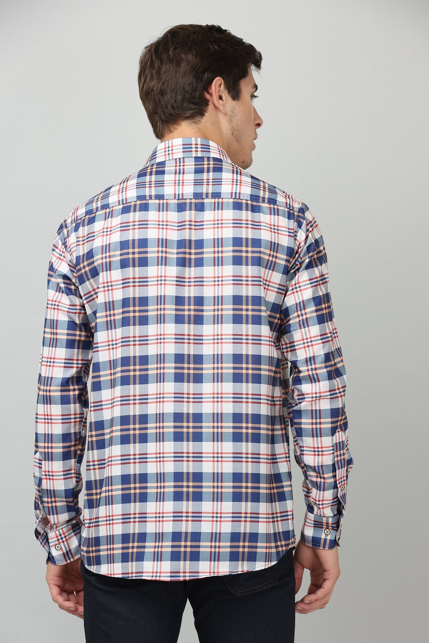 Darnandstitch Contrast Printed Checkered Shirt - Frankshop.in