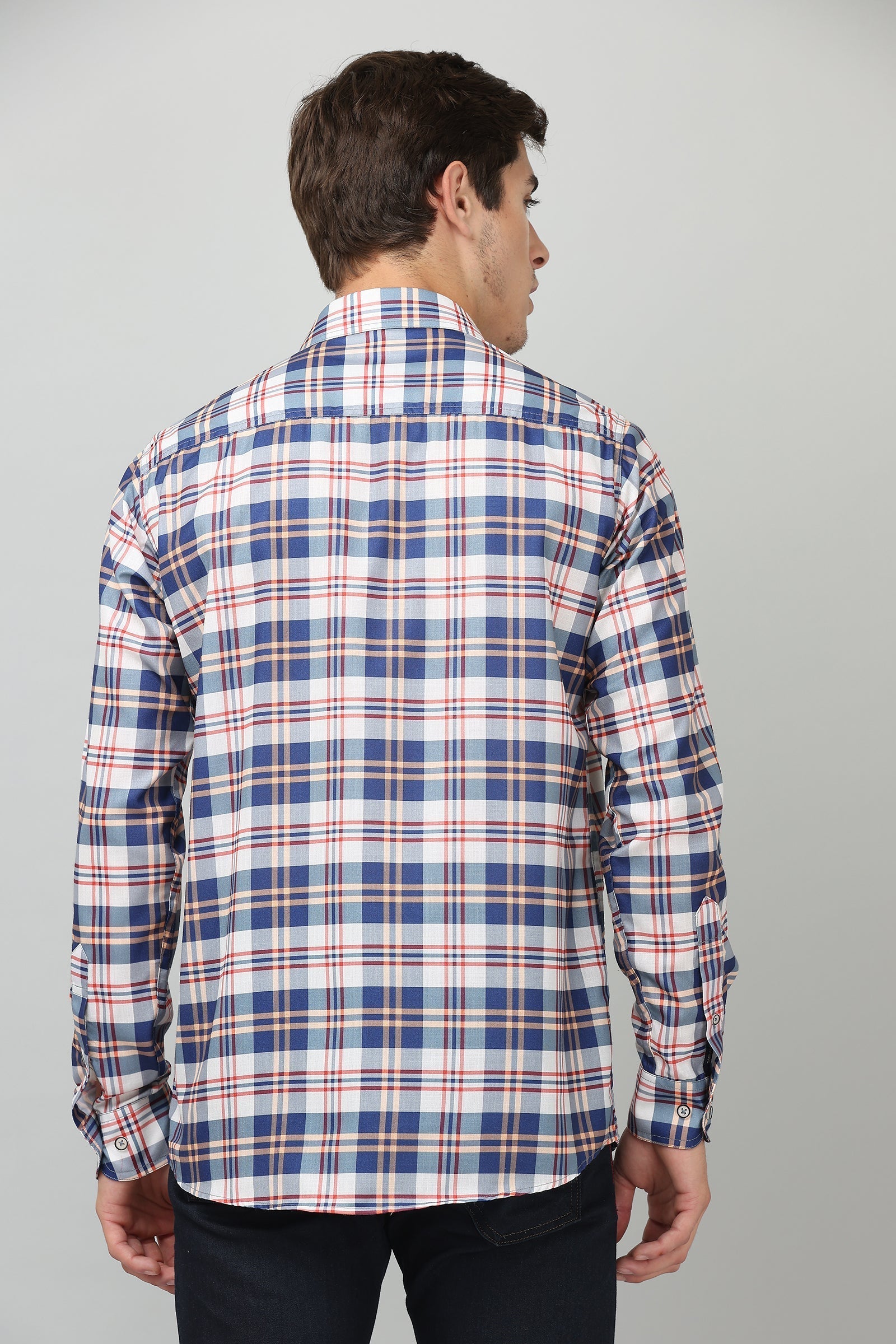 Darnandstitch Contrast Printed Checkered Shirt - Frankshop.in