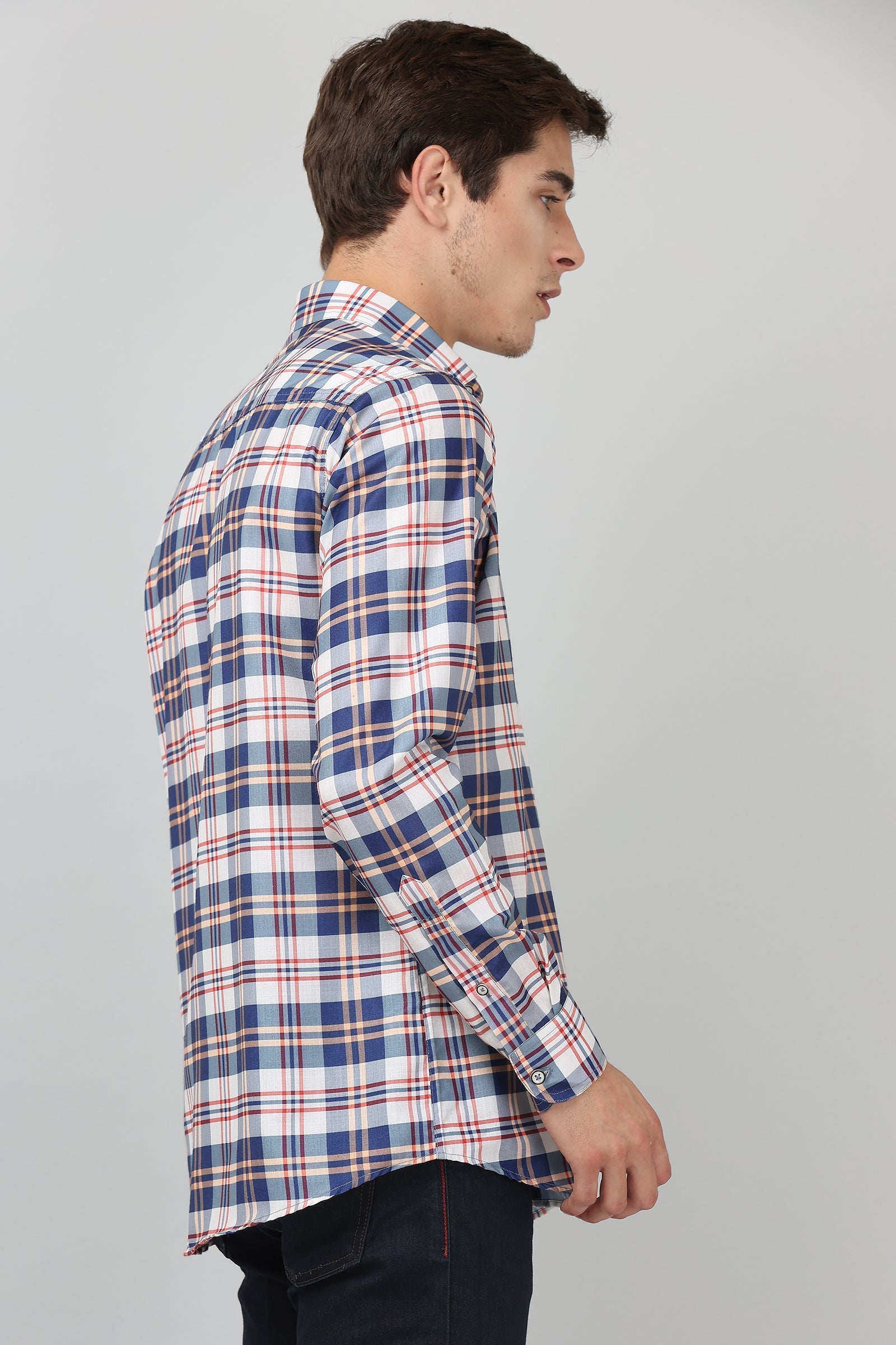 Darnandstitch Contrast Printed Checkered Shirt - Frankshop.in