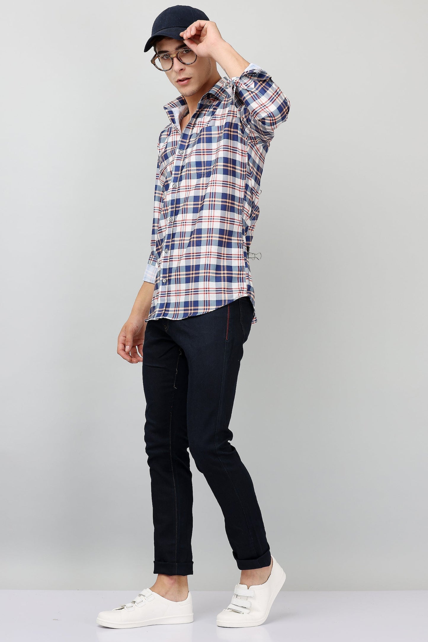 Darnandstitch Contrast Printed Checkered Shirt - Frankshop.in