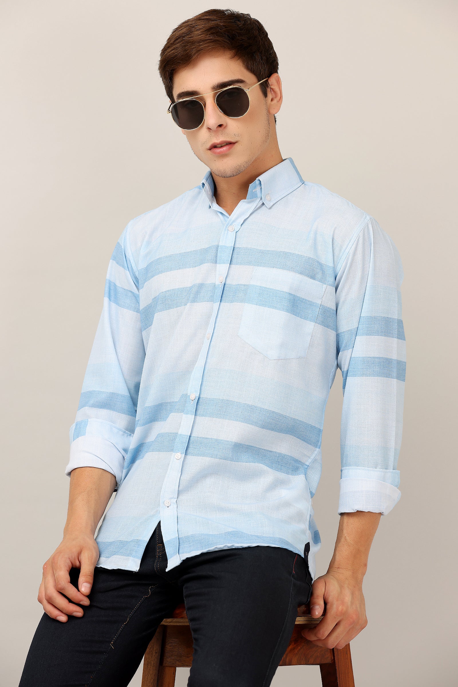 Darnandstitch® New slub cotton Printed shirt - Frankshop.in