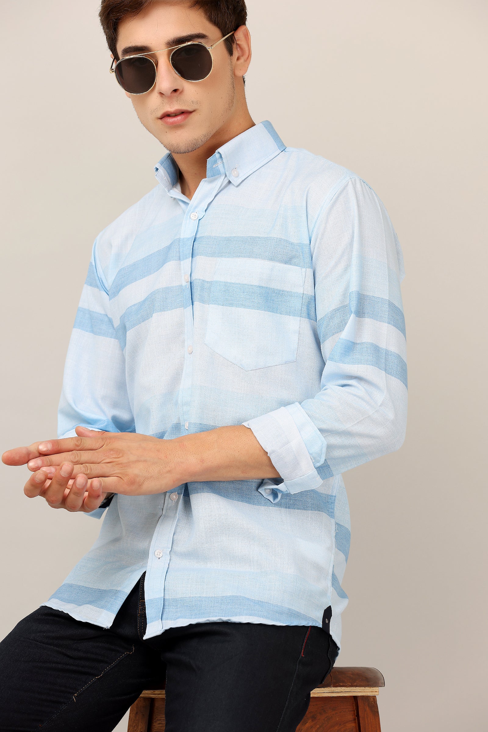 Darnandstitch® New slub cotton Printed shirt - Frankshop.in