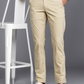 Men Slim Fit Smart Casual Trousers Khaki - Frankshop.in