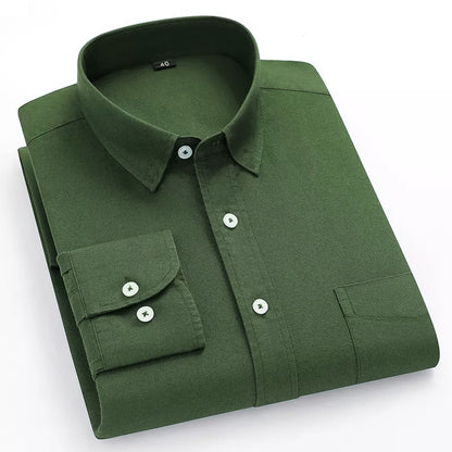 Premium Cotton Blend Solid Shirts (Olive Green) - Frankshop.in