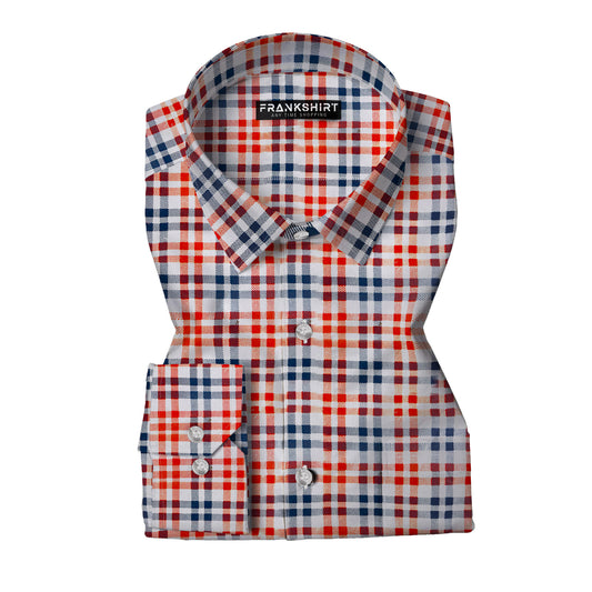 Red Check I Causal Shirt I Regular Fit I 100% Cotton Shirt - Frankshop.in