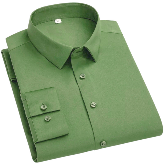 Plain Cotton Blend Solid Shirts (Olive Green) (FS024)