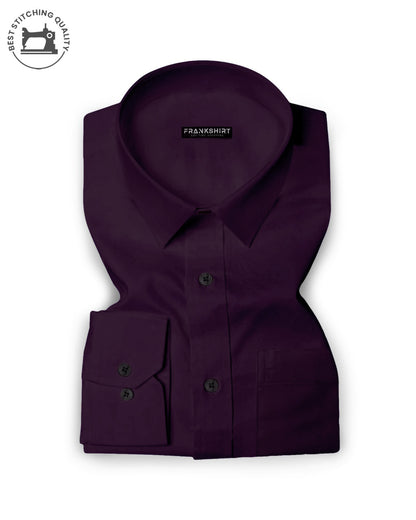 Plain Cotton Blend Shirt for Man (Purple) - Frankshop.in