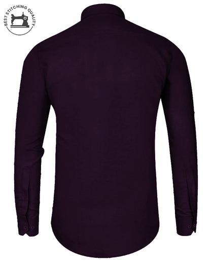 Plain Cotton Blend Shirt for Man (Purple) - Frankshop.in