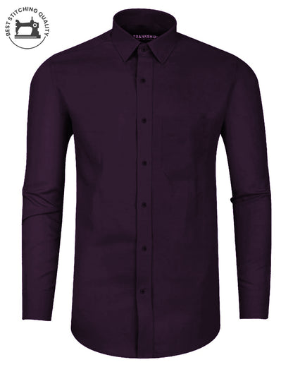 Plain Cotton Blend Shirt for Man (Purple) - Frankshop.in