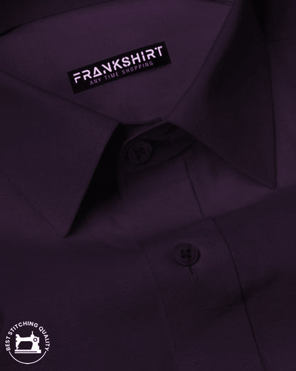 Plain Cotton Blend Shirt for Man (Purple) - Frankshop.in