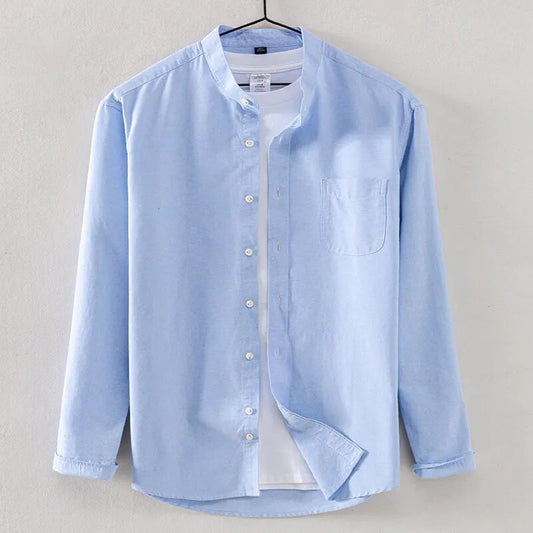 Frankshirt Round Neck Casual Shirt without T-Shirt I High Quality 100%Twill Cotton Fabric I Sky Blue