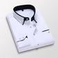 Down Collar Cotton Blend Solid Shirt For Man (White)