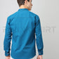 Frankshirt Chinese Collar Peacocke Blue Solid Tailored Fit Cotton Casual Shirt for Man - Frankshop.in