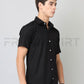 Frankshirt Half Sleeve Black Tailored Fit Cotton Casual Shirt for Man - Frankshop.in