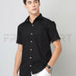 Frankshirt Half Sleeve Black Tailored Fit Cotton Casual Shirt for Man - Frankshop.in