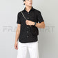 Frankshirt Half Sleeve Black Tailored Fit Cotton Casual Shirt for Man - Frankshop.in