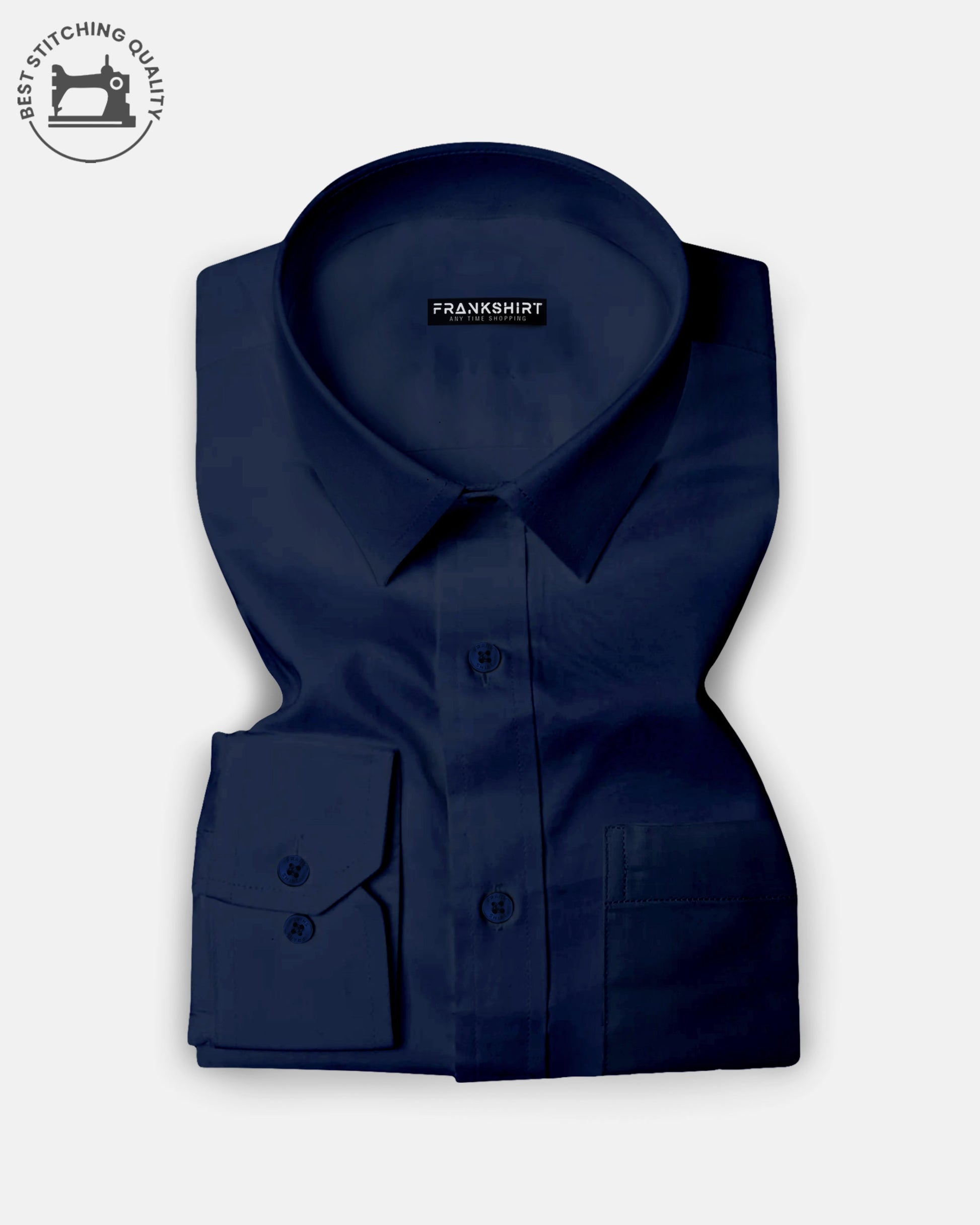 Navy Blue I Formal Shirt I Regular Fit I 100% Cotton Shirt - Frankshop.in