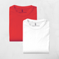 Combo of Half Sleeves 180 GSM T-Shirts for Men Cotton (Red and White) - Frankshop.in