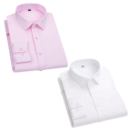 Combo of 2 Cotton Shirt for Man (Light Pink and White) - Frankshop.in