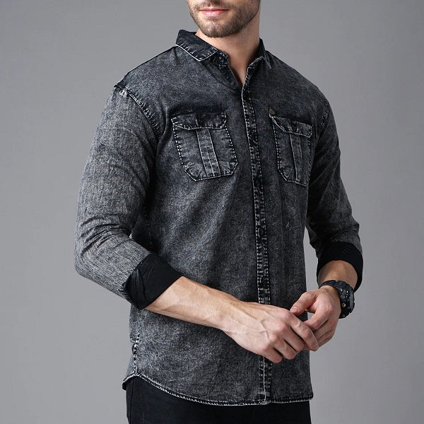 Premium RFD Cotton Shirt For Man (Black) - Frankshop.in