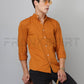 Frankshirt Chinese Collar Mustard Tailored Fit Cotton Casual Shirt for Man - Frankshop.in