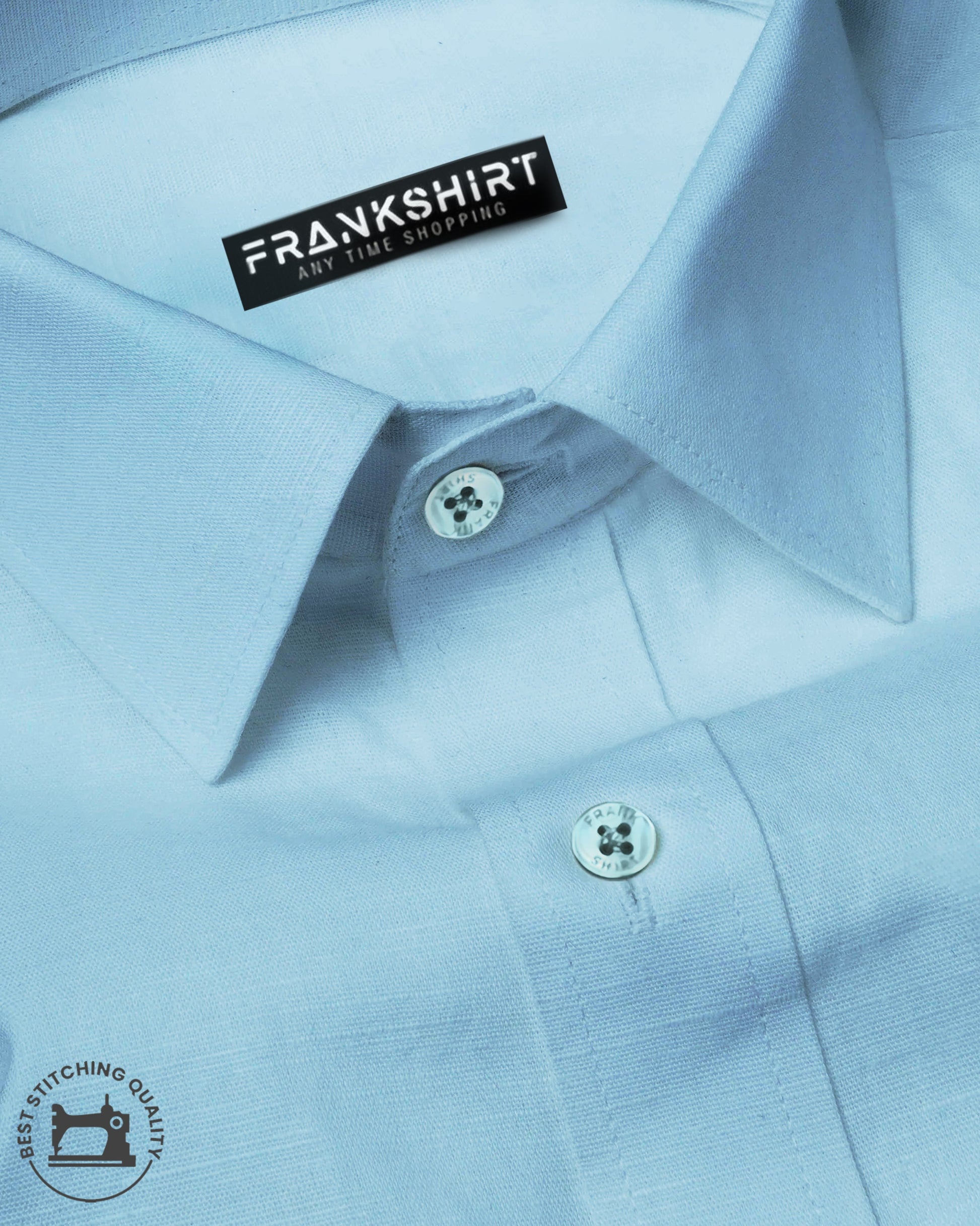 Sky Blue I Formal Shirt I Regular Fit I 100% Cotton Shirt - Frankshop.in