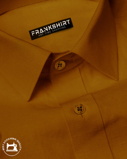 Mustard I Formal Shirt I Regular Fit I 100% Cotton Shirt - Frankshop.in