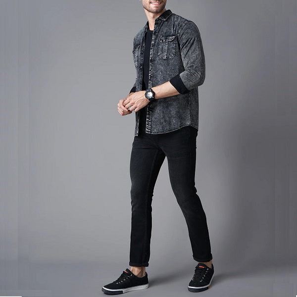 Premium RFD Cotton Shirt For Man (Black) - Frankshop.in