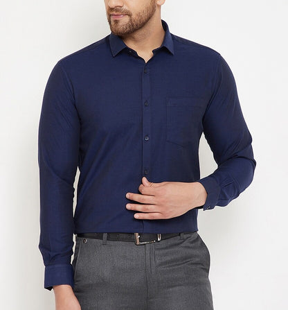 Combo of 2 Cotton Shirt for Man ( Pista and Navy Blue ) - Frankshop.in