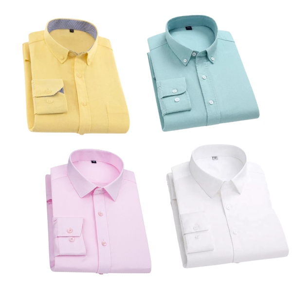 Combo of 4 Cotton Shirt for Man ( Lemon, Pista , Light Pink and White) - Frankshop.in