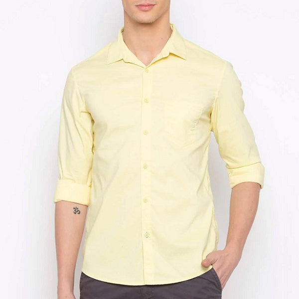 Combo of 4 Cotton Shirt for Man ( Lemon, Pista , Light Pink and White) - Frankshop.in