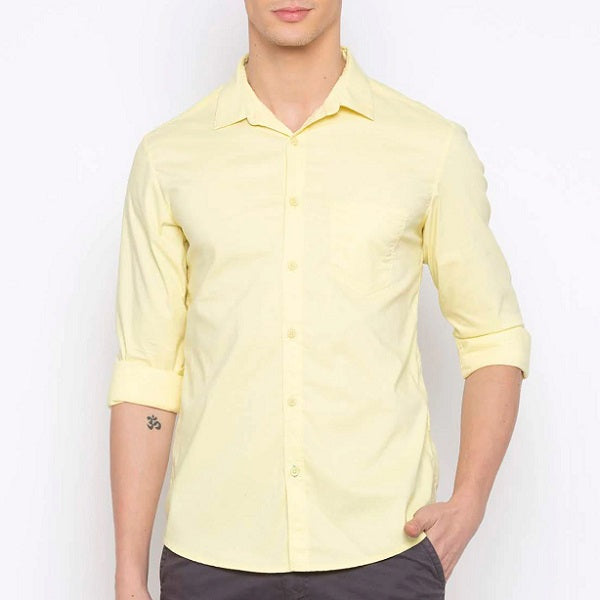 Combo of 3 Cotton Shirt for Man ( Lemon,Navy Blue and Pink )