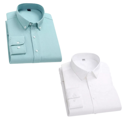 Combo of 2 Cotton Shirt for Man ( Pista and White ) - Frankshop.in