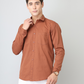 Frankshirt Men Dusty Brown Solid Tailored Fit Cotton Casual Shirt - Frankshop.in