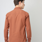 Frankshirt Men Dusty Brown Solid Tailored Fit Cotton Casual Shirt - Frankshop.in