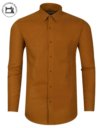 Mustard I Formal Shirt I Regular Fit I 100% Cotton Shirt - Frankshop.in